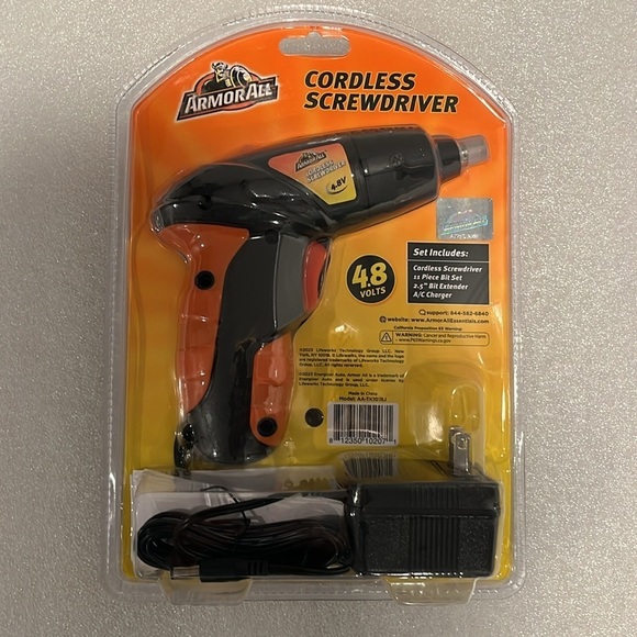 🆕 Armor All Cordless Screw Driver 11 Piece Bit Set 2.5 Bit Extender 4.8 Volts - Picture 2 of 2